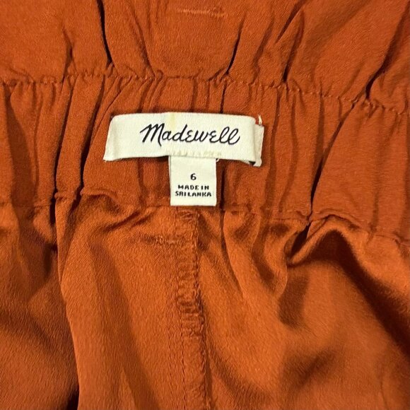 Madewell Womens Rust Paperbag Waist Shorts With Tie Belt Size 6 - Picture 6 of 6